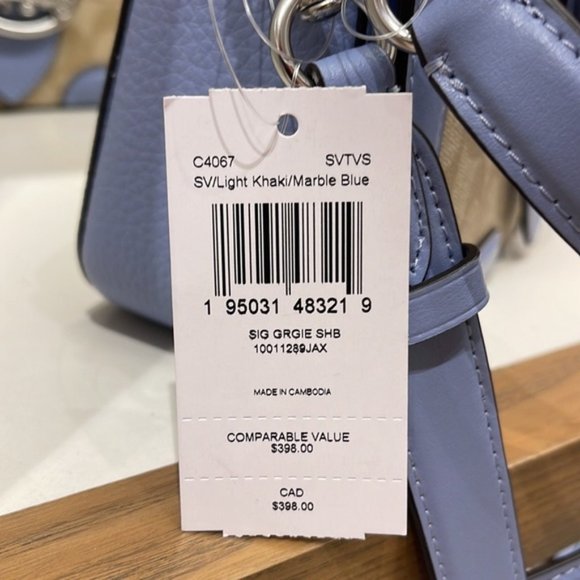 Coach Georgie Shoulder Bag In Signature Canvas Light Khaki / Marble Blue - Picture 3 of 16